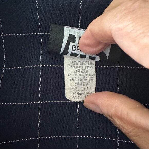 Vintage W.P. Gordon Navy Blue Windowpane Plaid Short Sleeve Blazer Jacket Size 1 - Picture 4 of 6